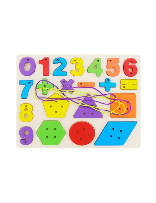 Juego De Mesa Encastre Numeros Hilos Aprendizaje