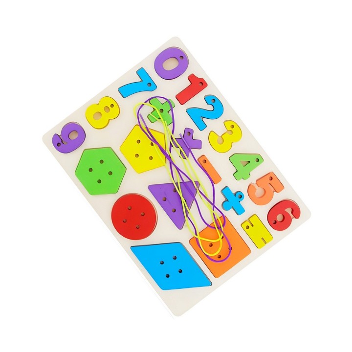 Juego De Mesa Encastre Numeros Hilos Aprendizaje