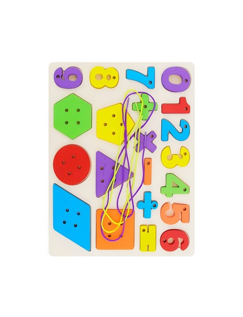 Juego De Mesa Encastre Numeros Hilos Aprendizaje