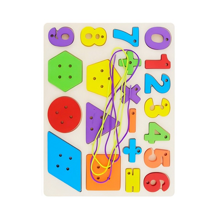 Juego De Mesa Encastre Numeros Hilos Aprendizaje
