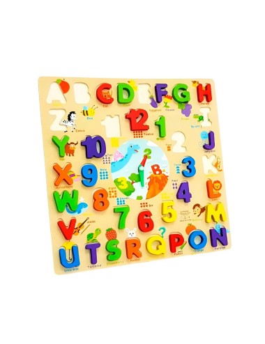 Juego De Mesa Encastre Letras Numeros En Ingles Aprendizaje