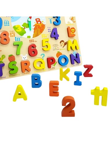 Juego De Mesa Encastre Letras Numeros En Ingles Aprendizaje