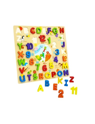 Juego De Mesa Encastre Letras Numeros En Ingles Aprendizaje