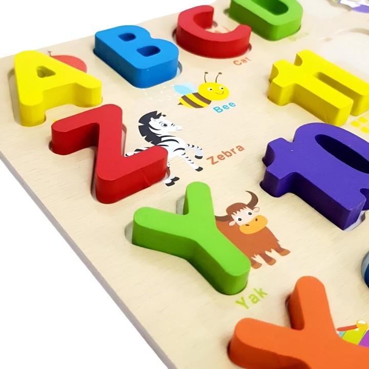 Juego De Mesa Encastre Letras Numeros En Ingles Aprendizaje