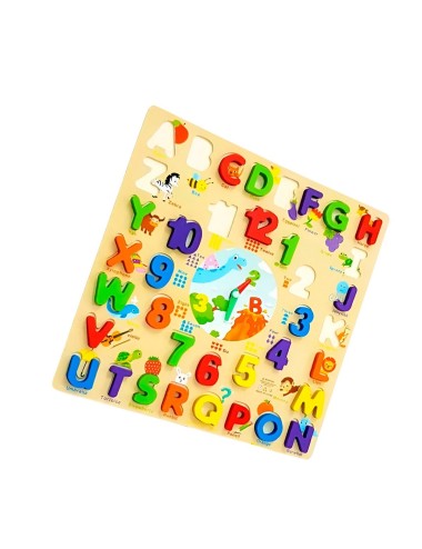 Juego De Mesa Encastre Letras Numeros En Ingles Aprendizaje