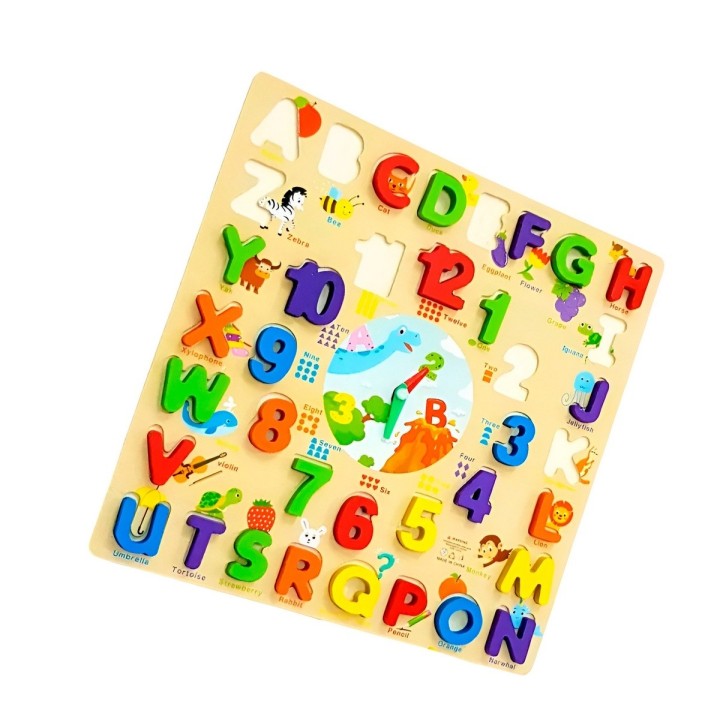 Juego De Mesa Encastre Letras Numeros En Ingles Aprendizaje