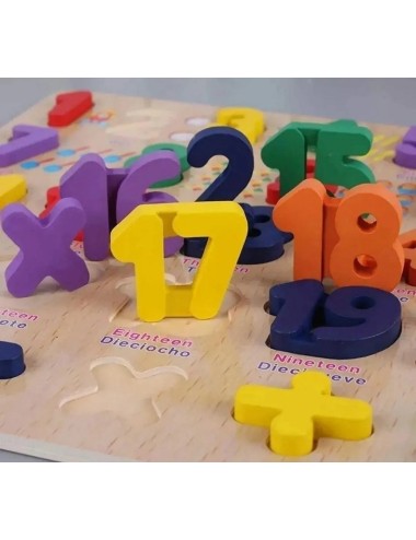 Juego De Mesa Encastre Numeros En Ingles Aprendizaje Niños