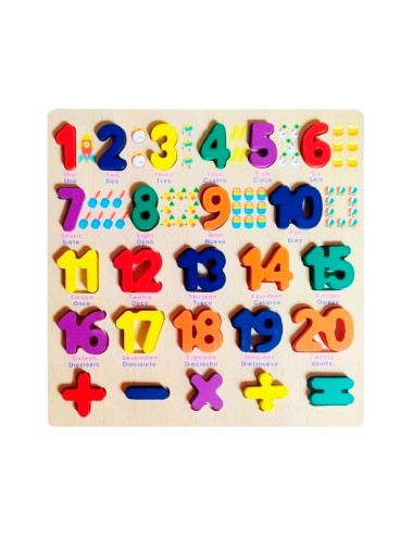 Juego De Mesa Encastre Numeros En Ingles Aprendizaje Niños