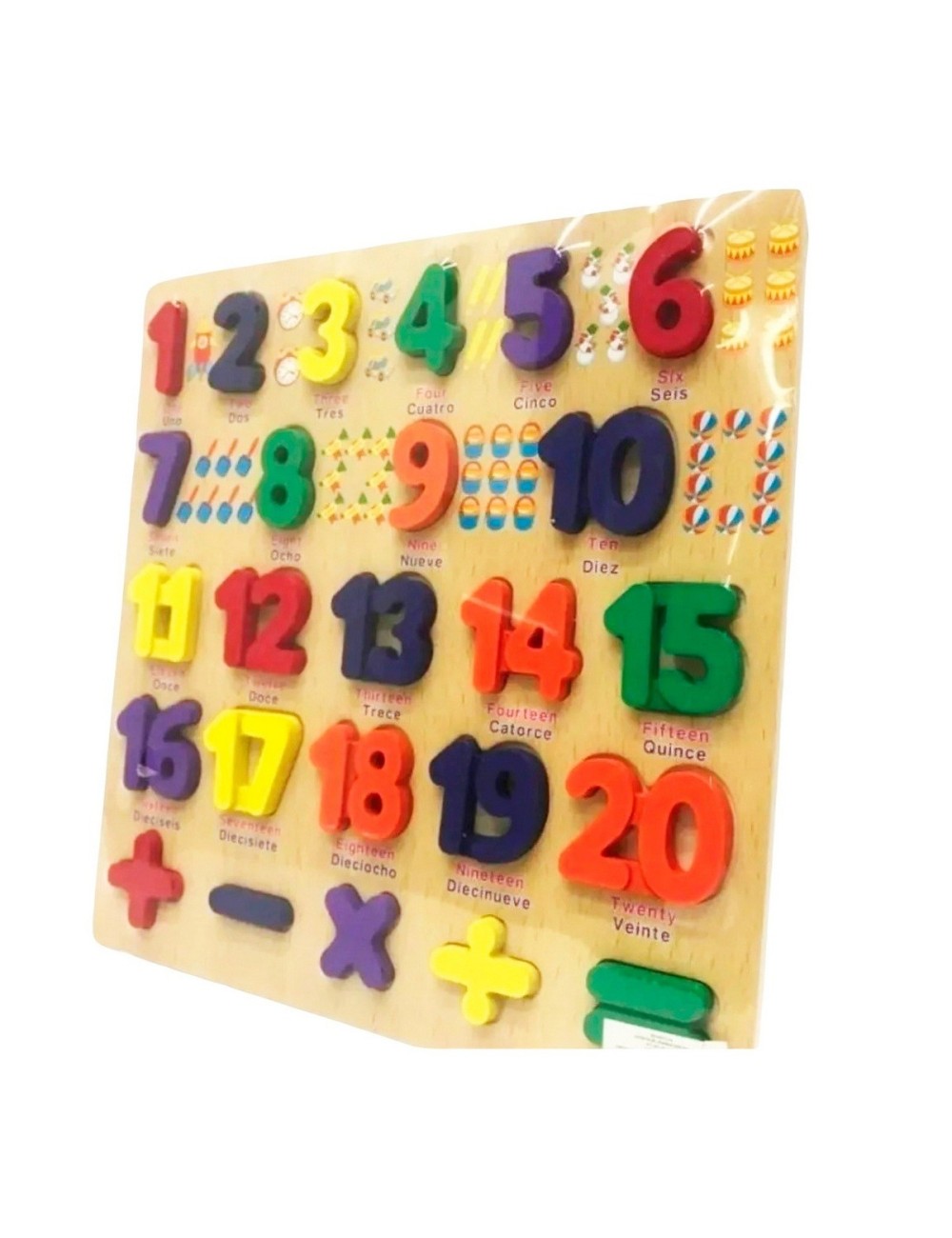 Juego De Mesa Encastre Numeros En Ingles Aprendizaje Niños