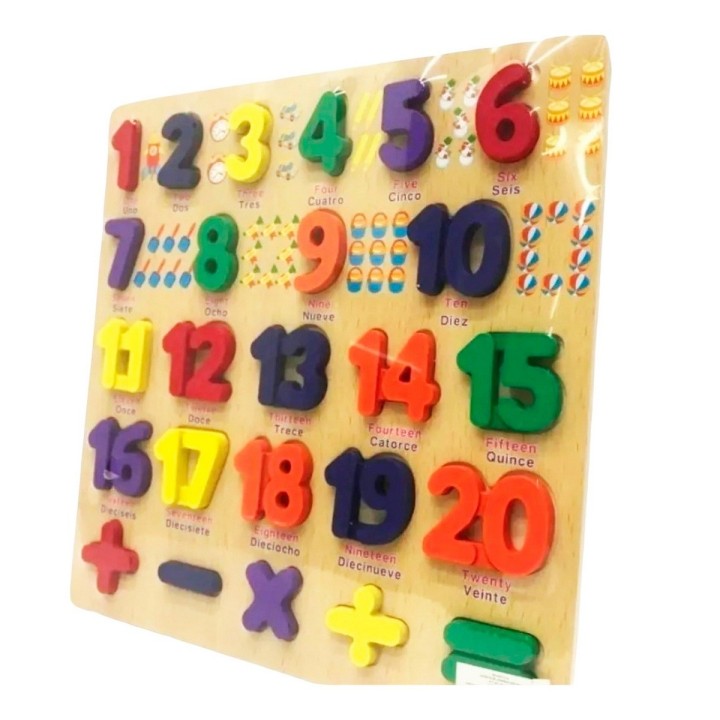 Juego De Mesa Encastre Numeros En Ingles Aprendizaje Niños