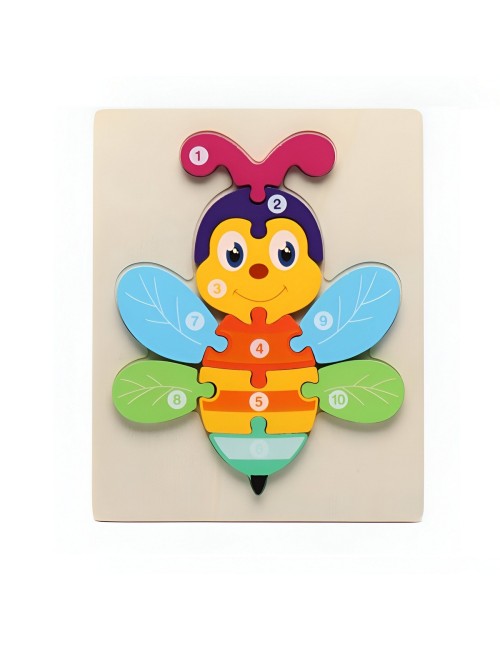 Rompecabezas De Madera Figuras Numero Juguete Interactivo
