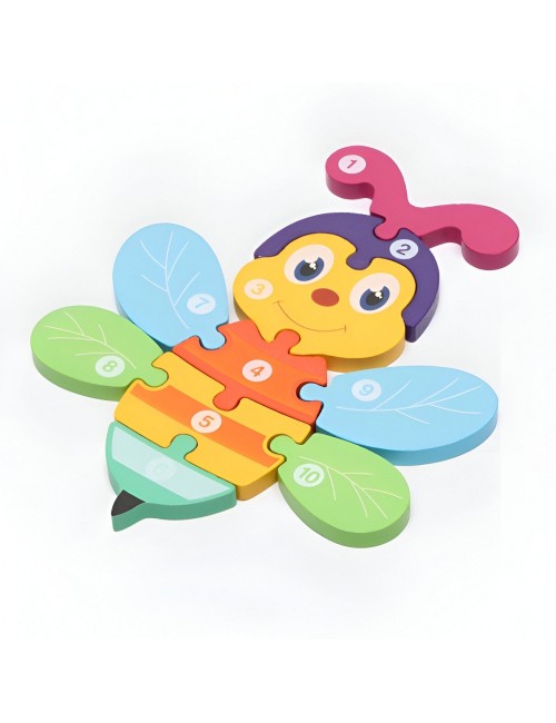 Rompecabezas De Madera Figuras Numero Juguete Interactivo