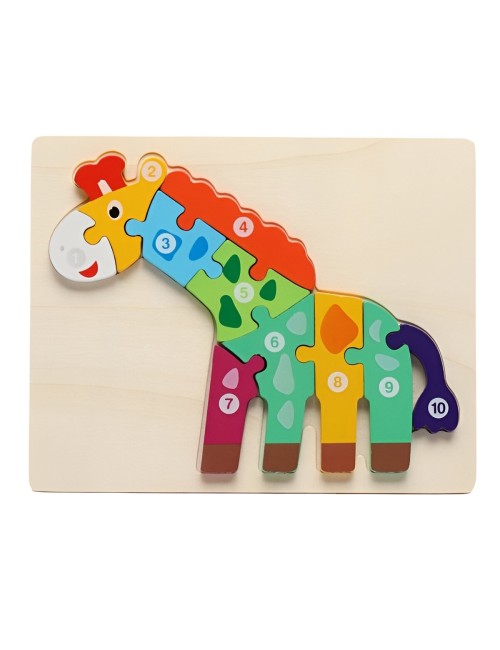 Rompecabezas De Madera Figuras Numero Juguete Interactivo
