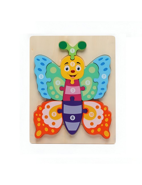 Rompecabezas De Madera Figuras Numero Juguete Interactivo