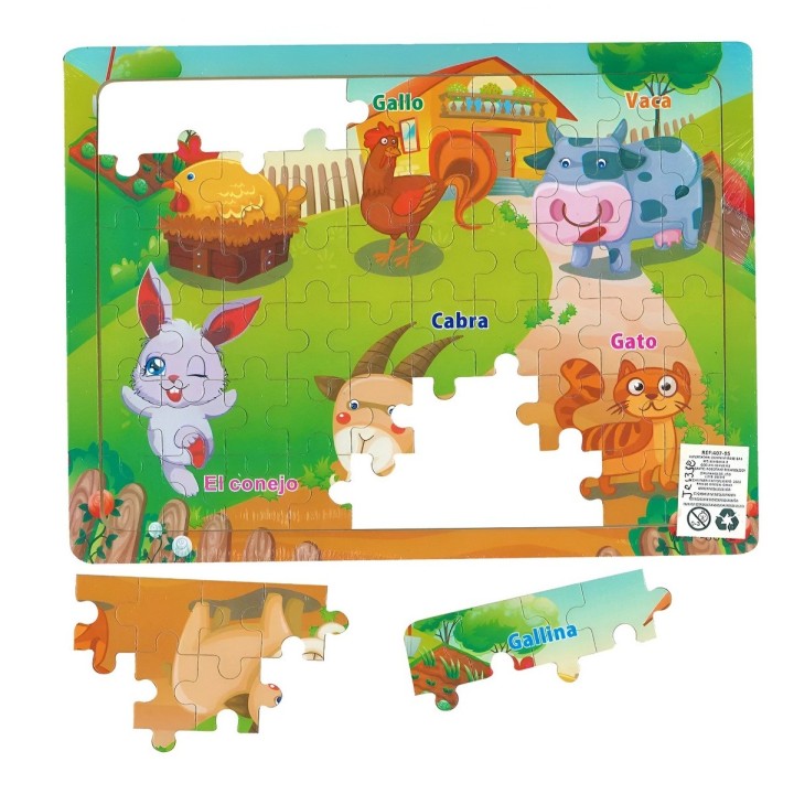 Rompecabezas De Madera Juguete Interactivo Aprendizaje Niños