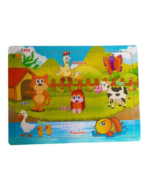 Rompecabezas De Madera Juguete Interactivo Aprendizaje Niños