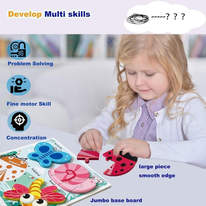 Juego Tablero Encastre Figuras Multicolor Desarrollo Motriz