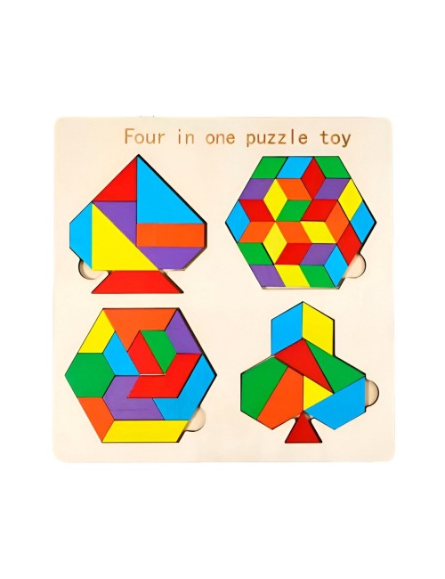 Juego Tablero Colores Encastre Figuras 4 En 1 Puzzle Niños