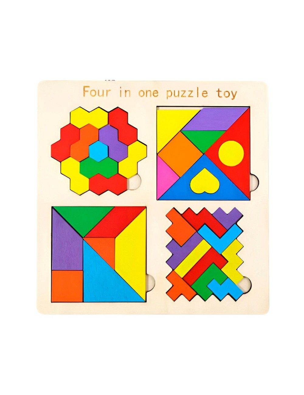 Juego Tablero Colores Encastre Figuras 4 En 1 Puzzle Niños