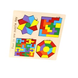 Juego Tablero Colores Encastre Figuras 4 En 1 Puzzle Niños