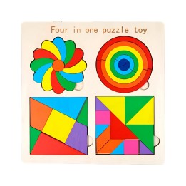Juego Tablero Colores Encastre Figuras 4 En 1 Puzzle Niños