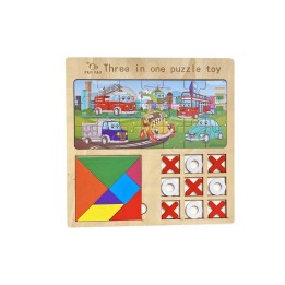 Juego Tablero Rompecabes Encastre Figuras 3 En 1 Puzzle