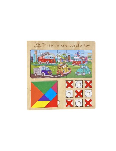 Juego Tablero Rompecabes Encastre Figuras 3 En 1 Puzzle