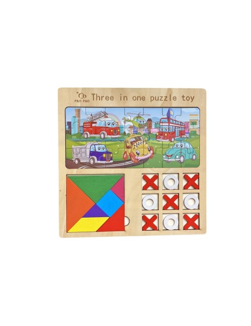 Juego Tablero Rompecabes Encastre Figuras 3 En 1 Puzzle