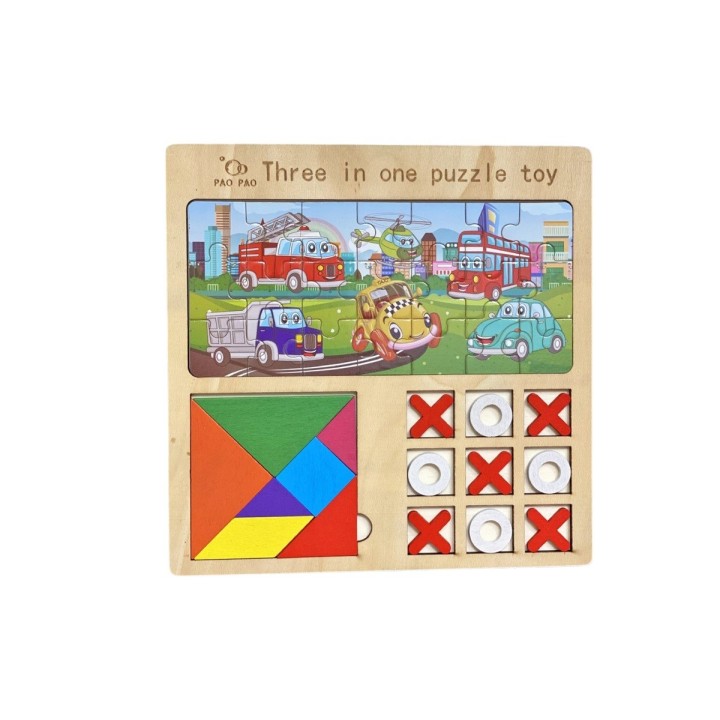 Juego Tablero Rompecabes Encastre Figuras 3 En 1 Puzzle