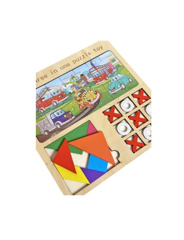 Juego Tablero Rompecabes Encastre Figuras 3 En 1 Puzzle