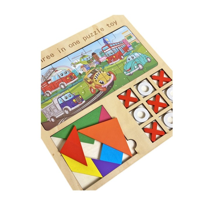 Juego Tablero Rompecabes Encastre Figuras 3 En 1 Puzzle