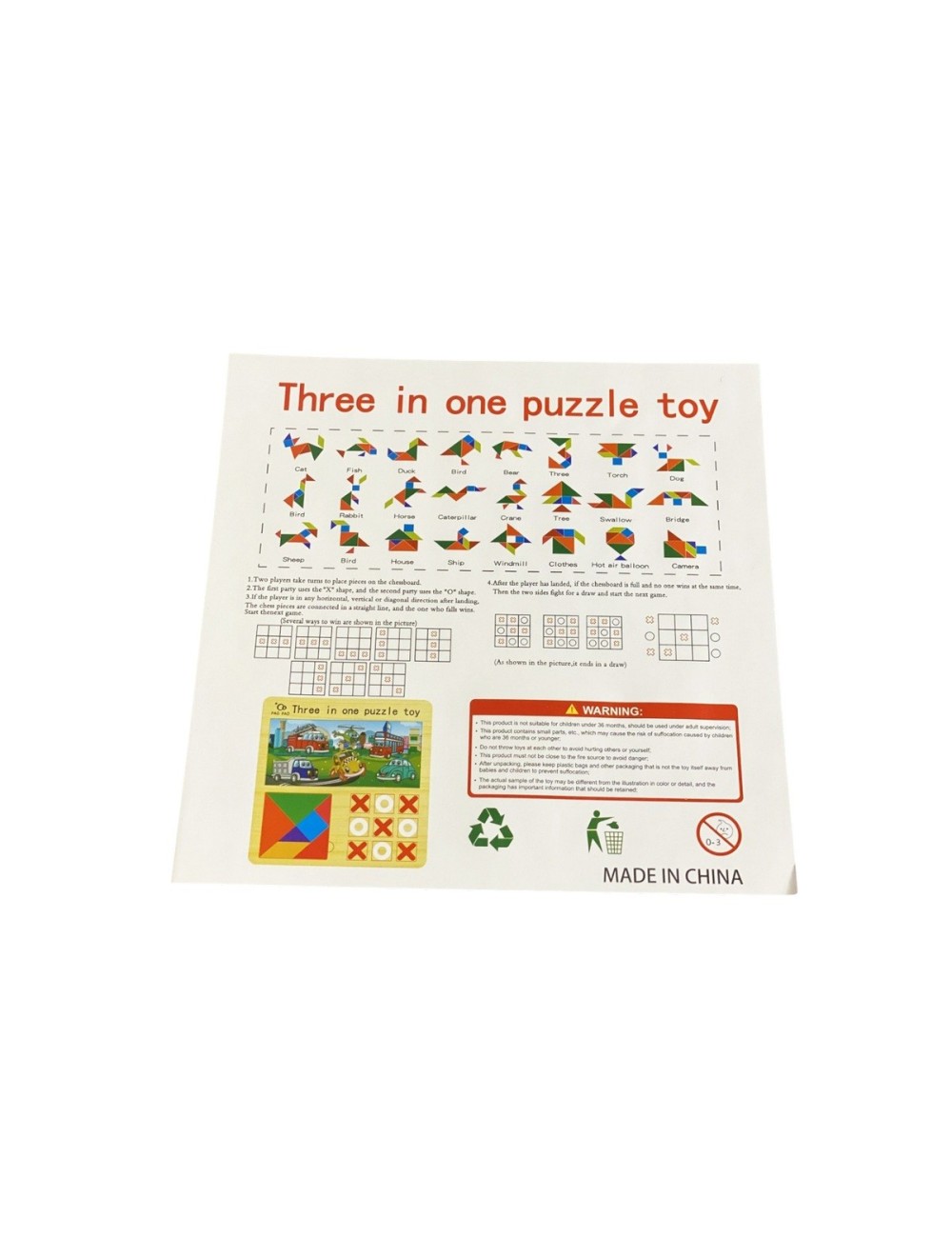 Juego Tablero Rompecabes Encastre Figuras 3 En 1 Puzzle