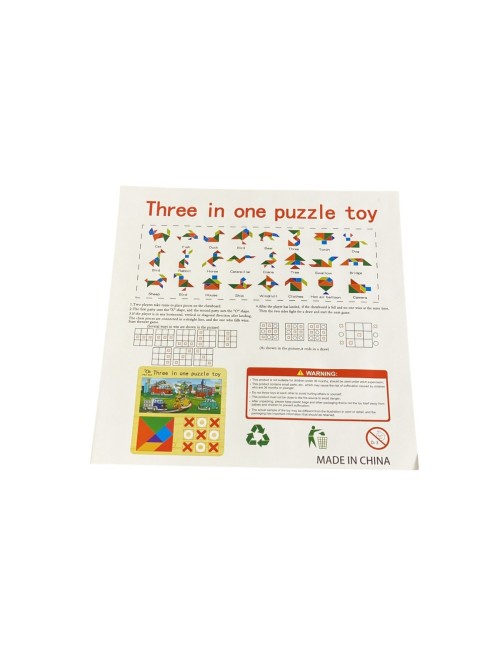Juego Tablero Rompecabes Encastre Figuras 3 En 1 Puzzle
