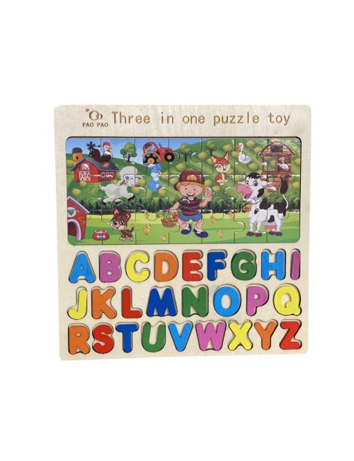 Juego Tablero Rompecabes Encastre Figuras 3 En 1 Puzzle