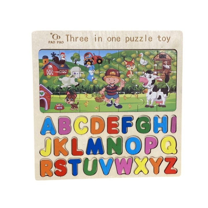 Juego Tablero Rompecabes Encastre Figuras 3 En 1 Puzzle