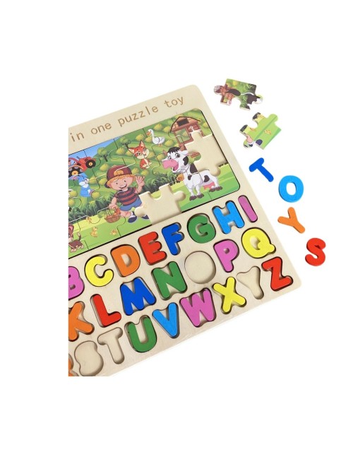 Juego Tablero Rompecabes Encastre Figuras 3 En 1 Puzzle