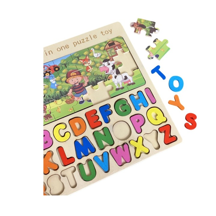 Juego Tablero Rompecabes Encastre Figuras 3 En 1 Puzzle