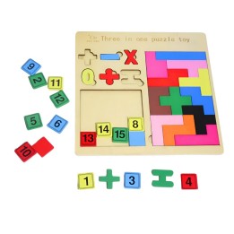 Juego Rompecabes Tablero Encastre Figuras 3 En 1 Puzzle Niño