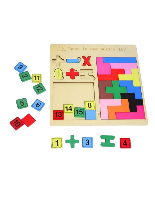 Juego Rompecabes Tablero Encastre Figuras 3 En 1 Puzzle Niño