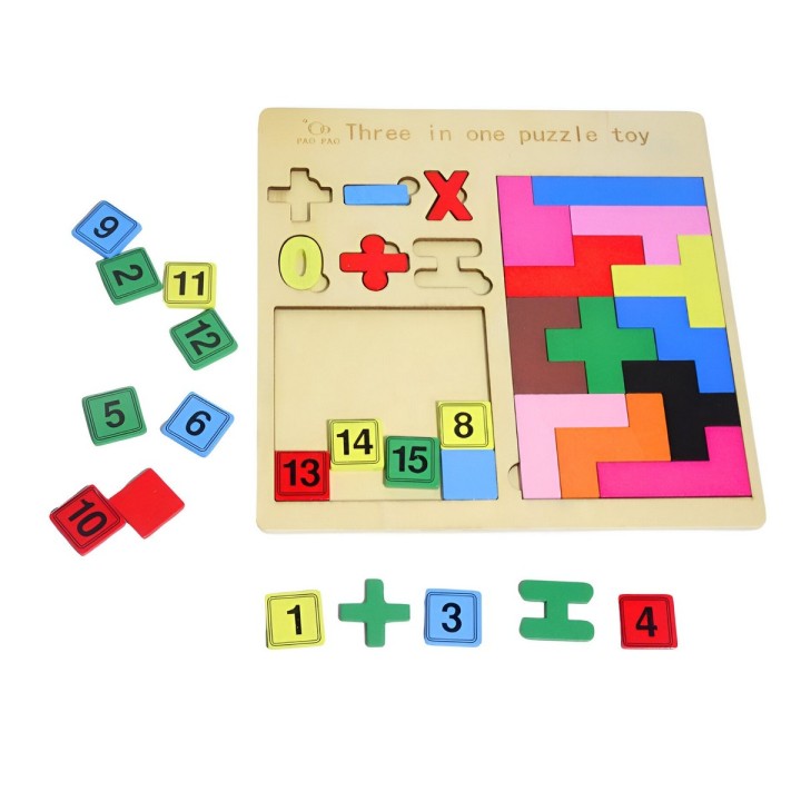 Juego Rompecabes Tablero Encastre Figuras 3 En 1 Puzzle Niño