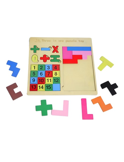 Juego Rompecabes Tablero Encastre Figuras 3 En 1 Puzzle Niño