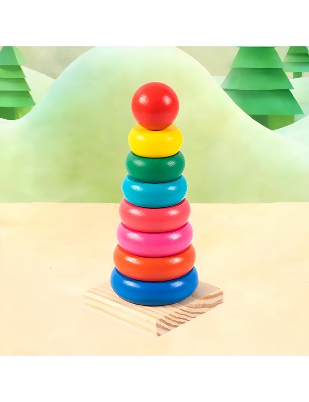 Juego De Madera Torre Encastre Madera Aprendizaje Niños