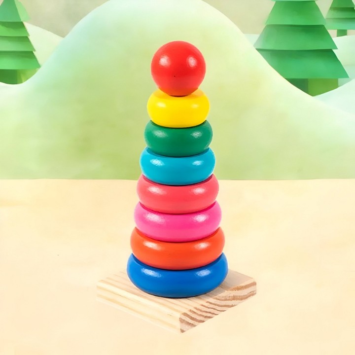Juego De Madera Torre Encastre Madera Aprendizaje Niños