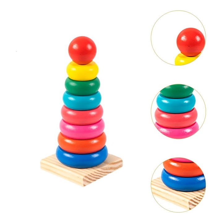 Juego De Madera Torre Encastre Madera Aprendizaje Niños