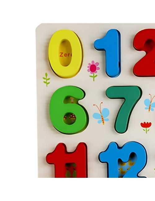 Juego De Madera Encastre Numeros Figuras Multicolor Niños
