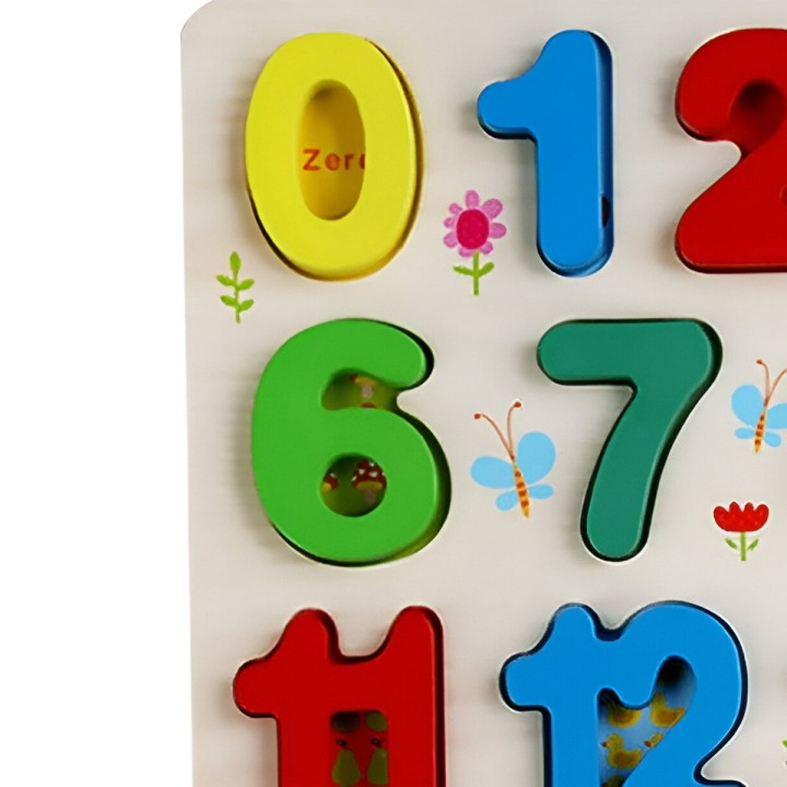 Juego De Madera Encastre Numeros Figuras Multicolor Niños