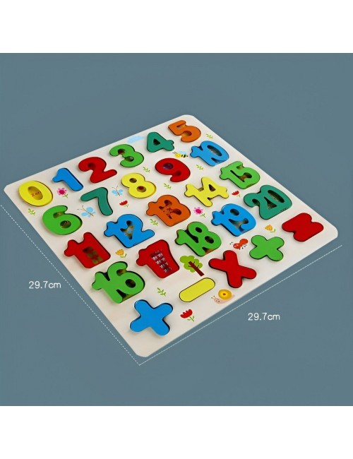 Juego De Madera Encastre Numeros Figuras Multicolor Niños