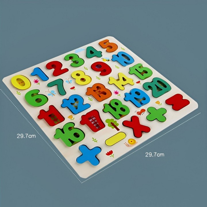 Juego De Madera Encastre Numeros Figuras Multicolor Niños
