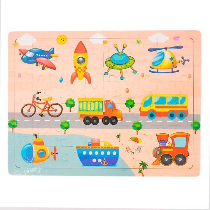 Rompecabezas En Madera Tematico Aprendizaje Puzzle Niños