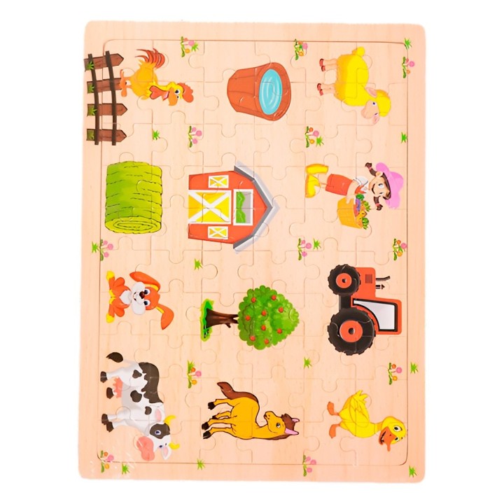 Rompecabezas En Madera Tematico Aprendizaje Puzzle Niños